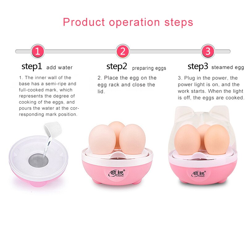 Wielofunkcyjne elektryczne naczynie robić gotowania jajek kuchenka robić gotowania na parze robić 3 jajek garnek robić gotowania jajek kocioł z wyjmowaną tacą kuchnia domowa 220V 160W