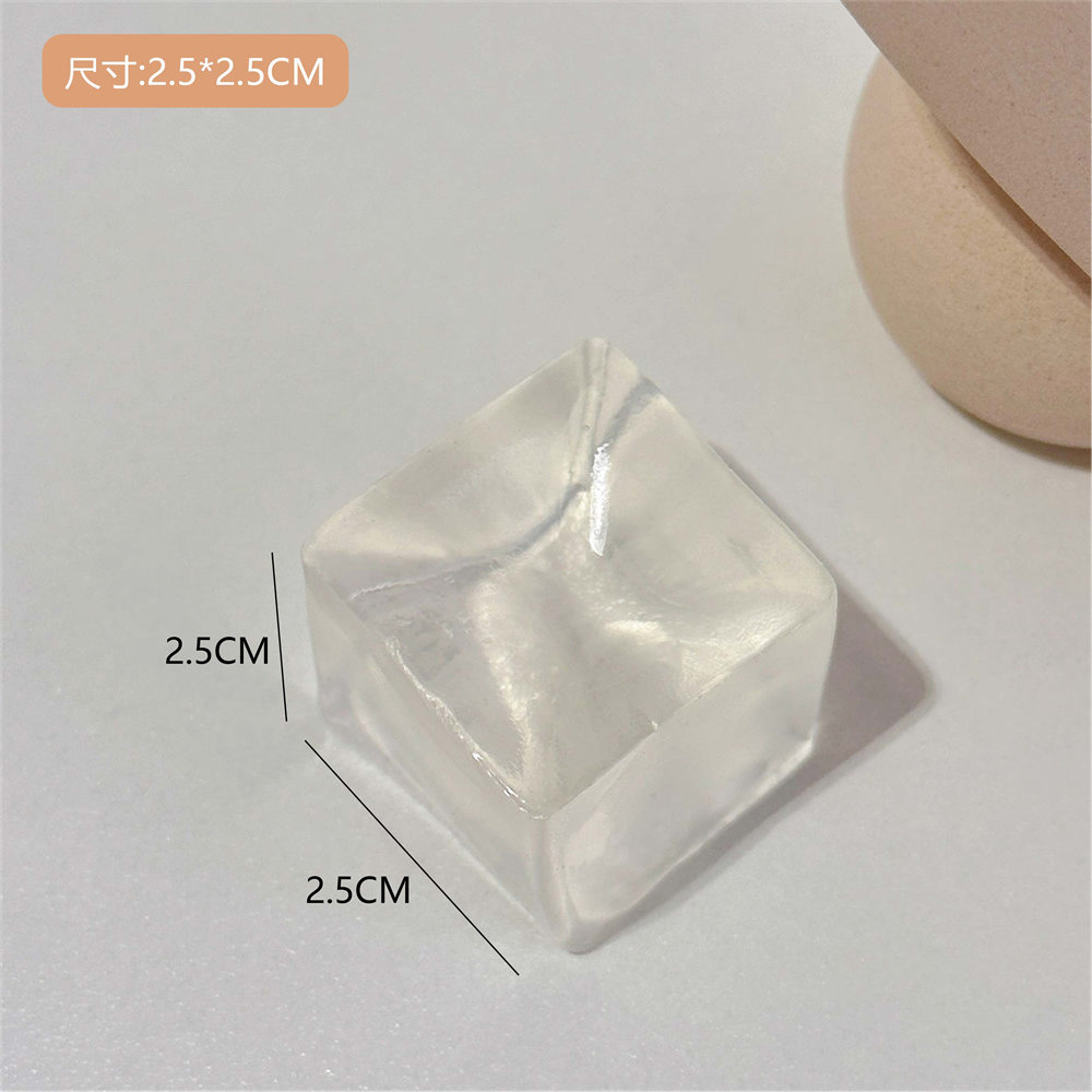 Fidget Toy Mini Squishy Toys Mochi Ice Block Stress Ball Toy Kawaii Transparent Cube cat paw fish Stress Relief Squeeze Toy: Pink