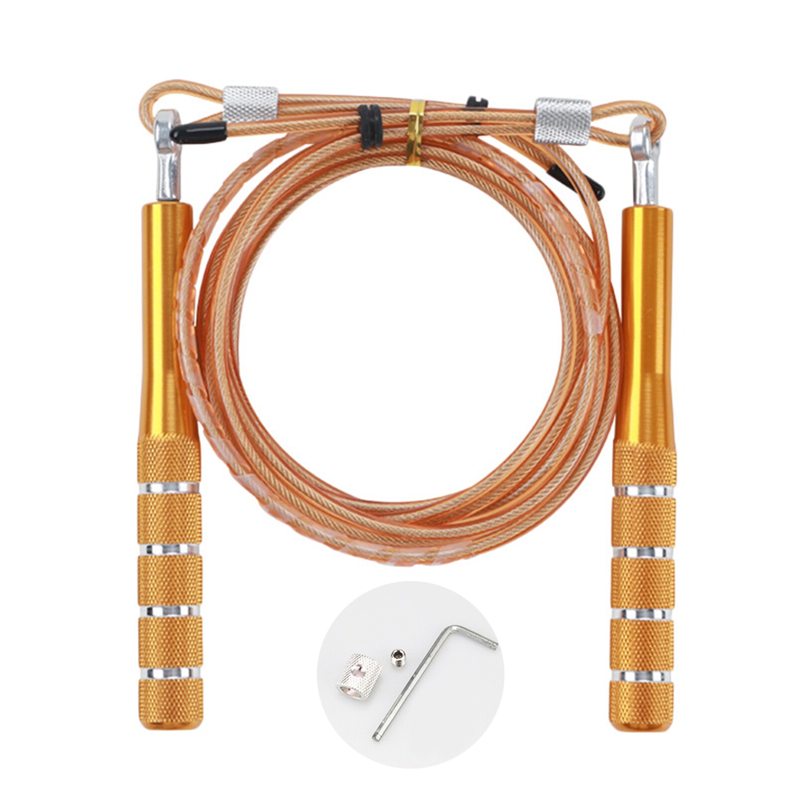 Jump Skipping Rope Cable Steel Bold 4mm Fitness Training Fast Speed Upgrated Aluminum Alloy Skipping Rope for Kids and Adults: gold