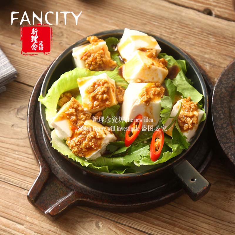 Fancity Creatieve Japanse Soep Cup Soepkom Met Deksel Stone Ground Tofu Pot Keramische Servies Isolatie Kom Soeppan Restauran