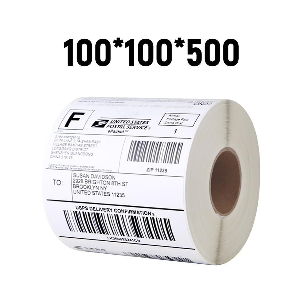 2 rolls of 100*100/500pcs or 100*150/330pcs label rolls Three-proof thermal sticker paper