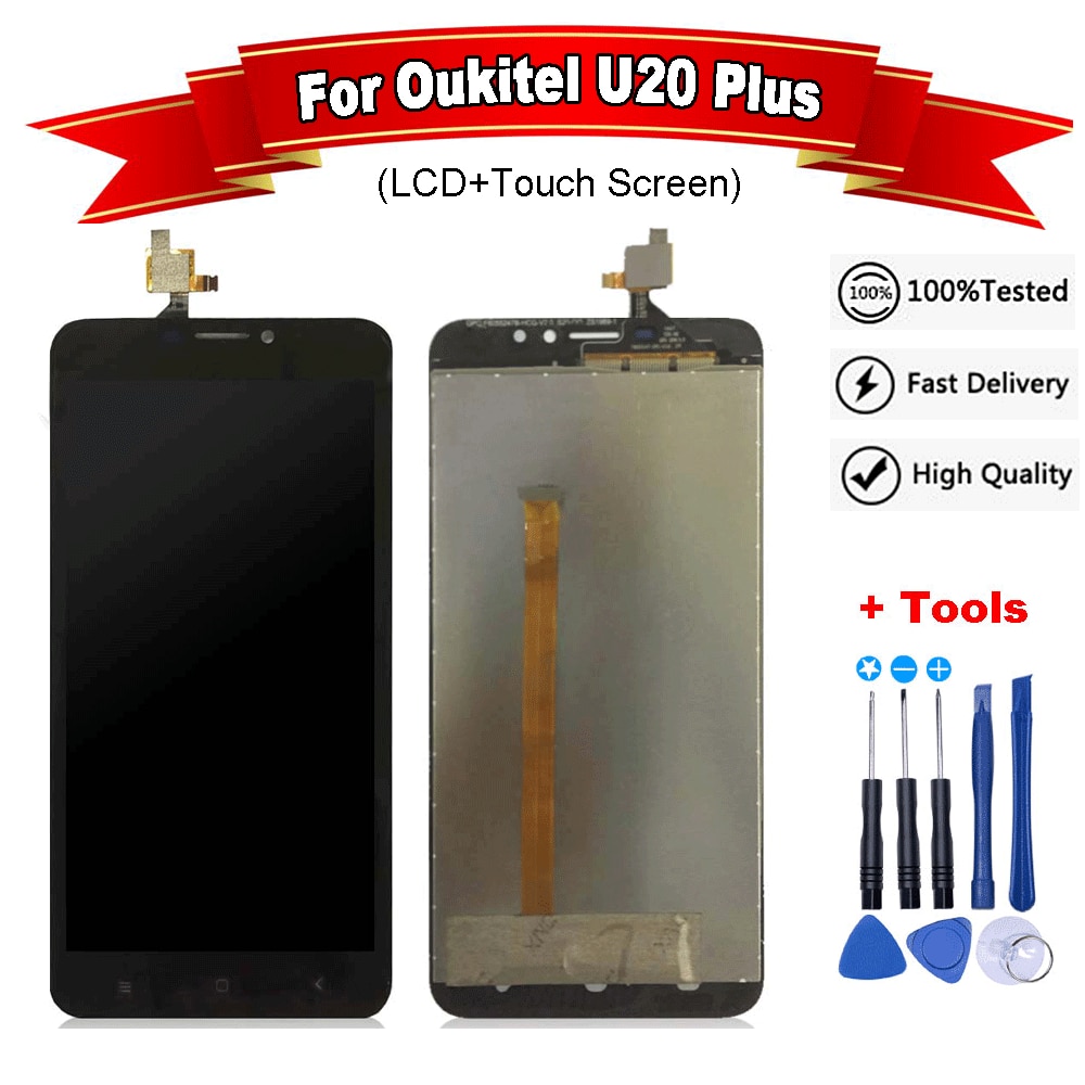 Para Oukitel U20 Plus Tela LCD Display + Touch Screen Digitador Assembléia Peças de Reposição para u20 lcd plus + free ferramentas