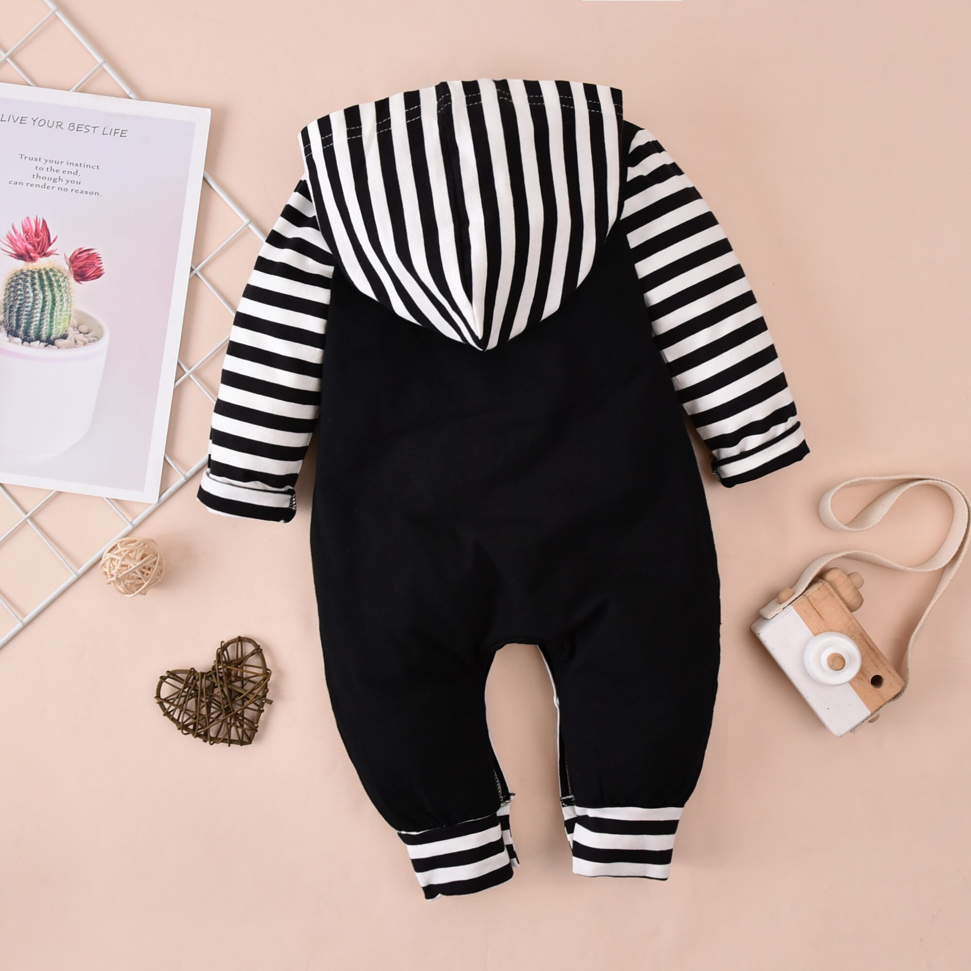 FOCUSNORM 0-12M Newborn Baby Boys Rompers Striped Letter Camouflage Print Long Sleeve Jumpsuits 2 Style