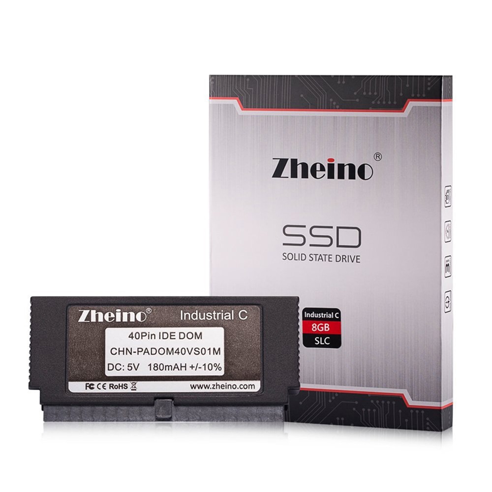 Zheino nova pata ide dom 40pin slc 8 gb ssd disco industrial no módulo unidades de estado sólido vertical e soquete