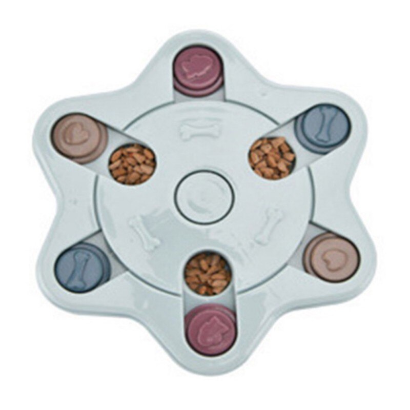 Chien Puzzle jouets augmenter IQ interactif chiot chien distributeur de nourriture pour animaux de compagnie chien jouets de formation fleur forme ronde Puzzle jouet: B3