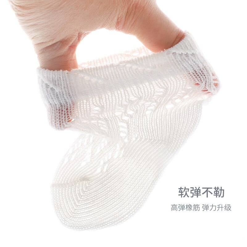 2022 sommer-prinzessinnen-socken aus baumwolle mit spanischem windmuster, babysocken mit hohlem netzmuster, kindersocken, kleinkindsocken, neugeborenensocken