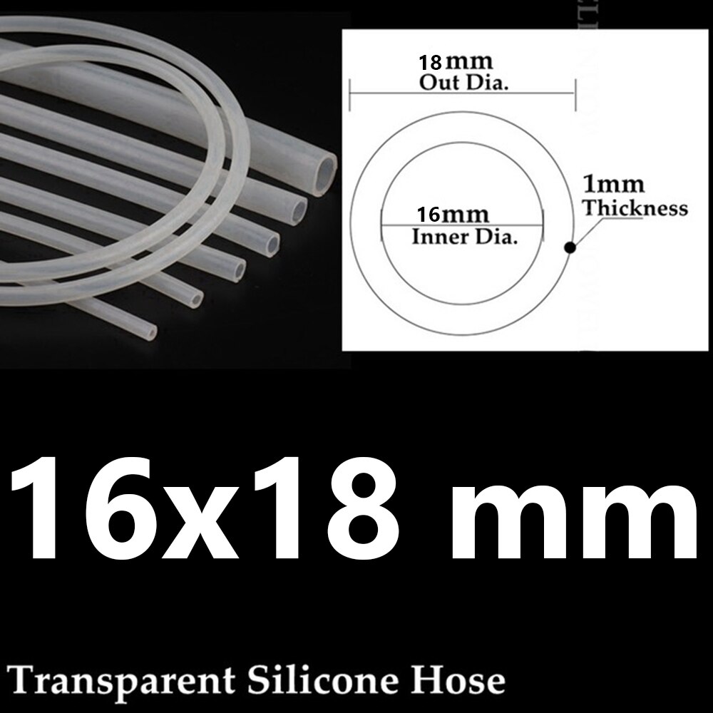 1 Meter, transparent silikon schlauch, flexibel gummi schlauch, PVC schlauch, durchmesser 4, 6, 8 10 12 14 16 18mm: 18 mm