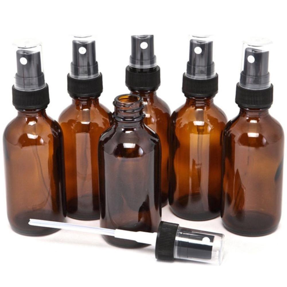 5-100ML Beauty Lege Amber Glazen Flessen Etherische Olie Mist Spray Container Case Hervulbare Flessen Reizen