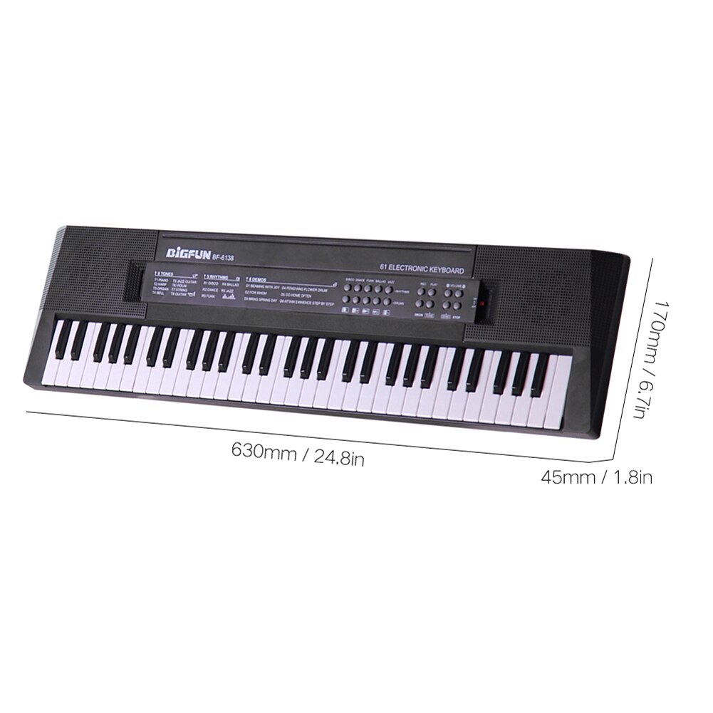61 Keys Digital Music Electronic Piano Keyboard Piano Kids Multifunctional Electric Piano with Microphone Function for Beginners