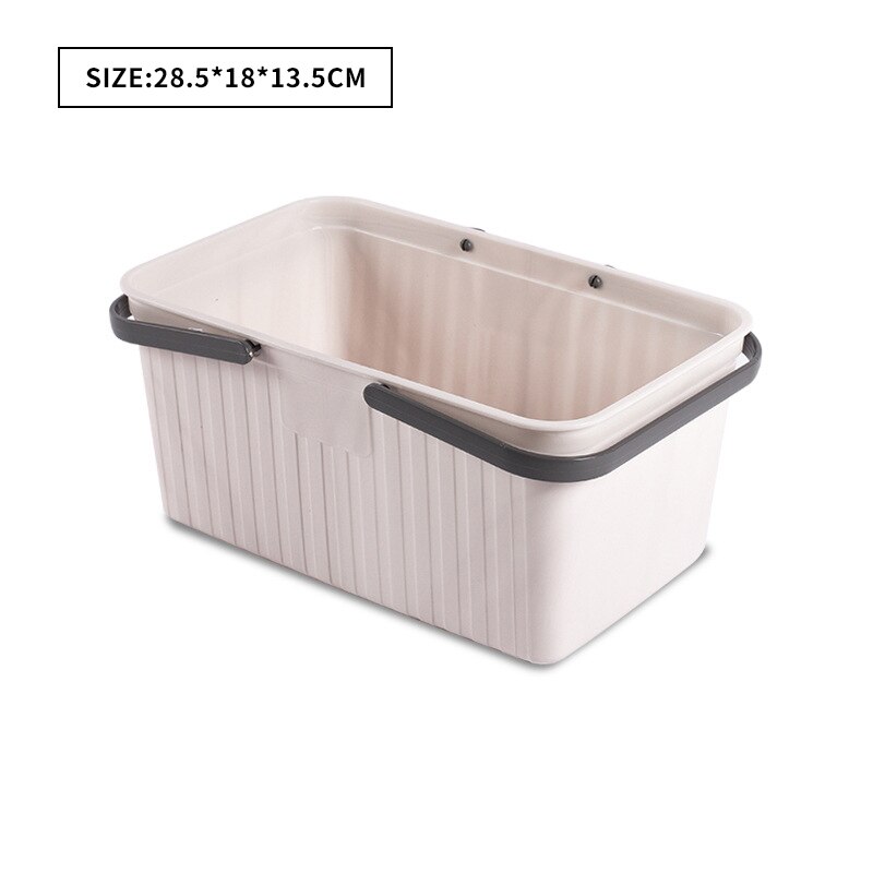 Bærbare badekurvespand med håndtag og huller plastopbevaringskurv til håndsæbe til kropsvask shampoo balsam: Khaki