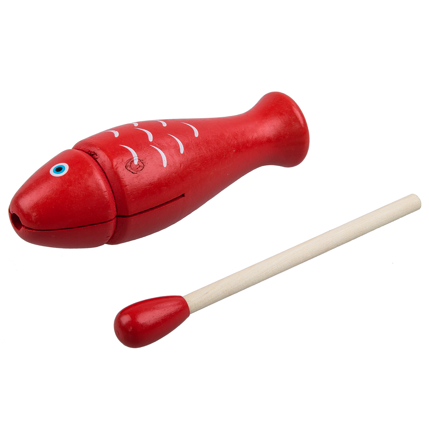 Xfdz perkussionsinstrument af træ rød fiskelegetøj - rød