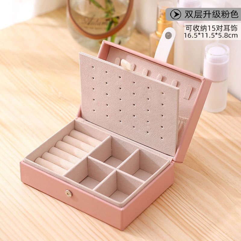 Caja de anillo con de cuero para joyería, caja de anillo con de de , ideal para: Rosa