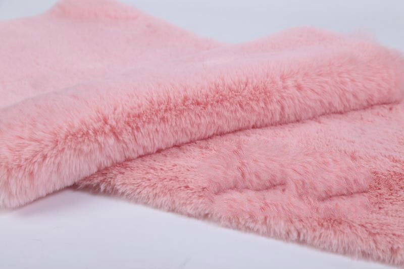 Dikker Imitatie Rex Konijn Haar Bont Pluche Teller Display Achtergrond Doek Kussen Sofa Cover Schoen Tas Materiaal 0.5X1.6M: Pink2