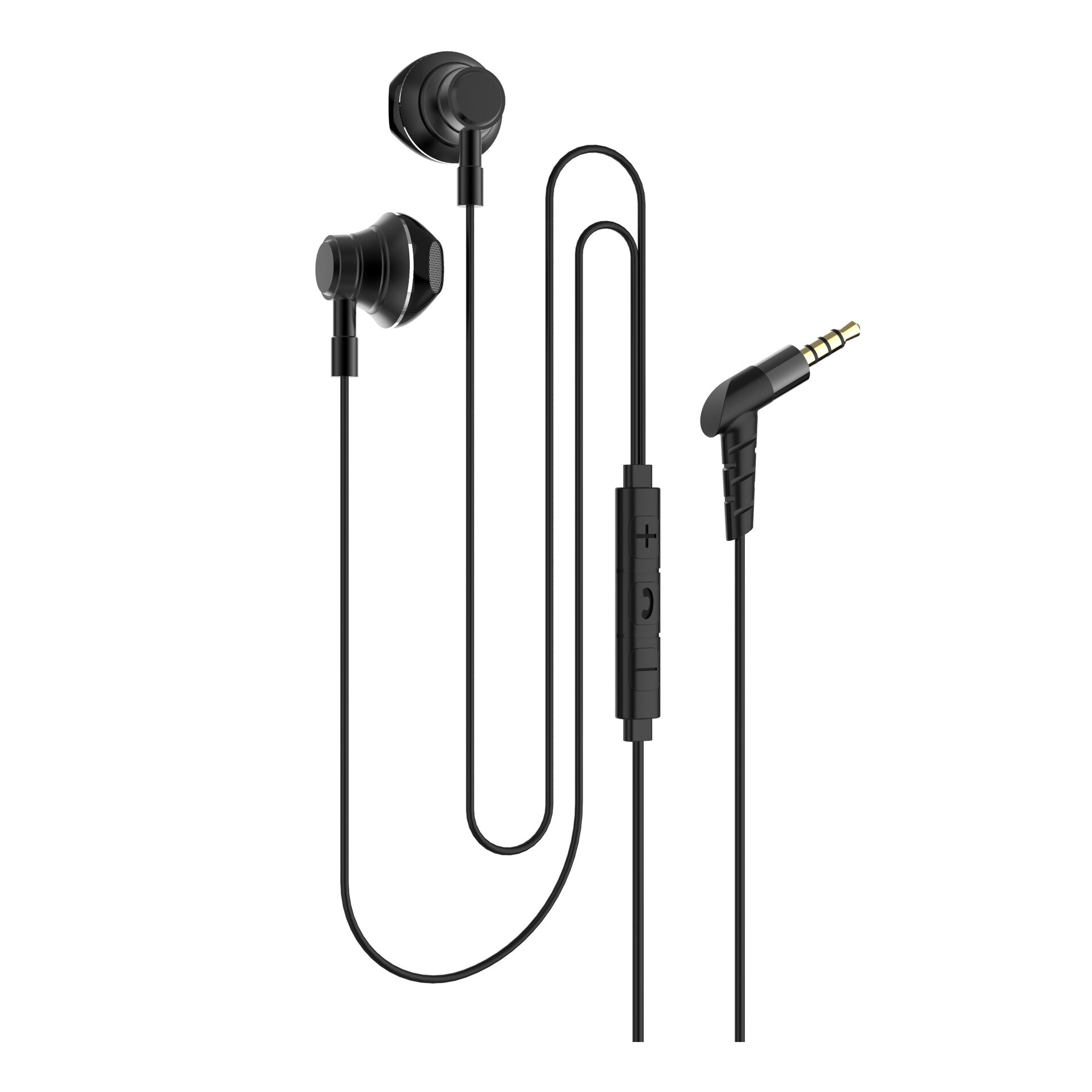 Słuchawki Douszne In-Ear z Basem - Przewodowe - Metalowe - Do Apple Android Tablet PC: Czarno-biały ze wzorem
