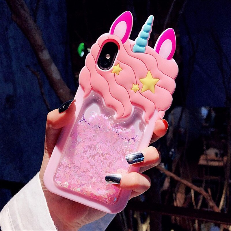 3D del arenas movedizas unicornio funda suave de dibujos animados para iphone 5 y 5s SE 5C 6 6S 7 7 Plus 8 plus X XS X carcasa para Max XR para iphone XS Max IP11: For iphone Xr