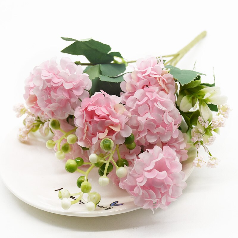 Artificial Hydrangea Rose Wedding Small Hydrangea Hand Bouquet christmas decorations for Home Accessories DIY Artificial Flowers: 2