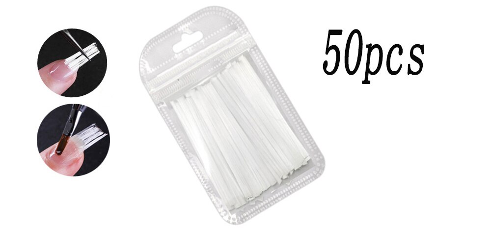 Nail Art 1 m/2.75 m Glasvezel Nail Extension Glasvezel Nagels Versterken Zijde Acryl Nail Tip Vorm Fiber: 50pcs