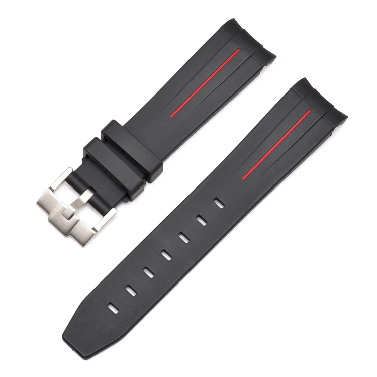 Correa de reloj para Omega X Swatch Joint MoonSwatch Speedmaster, correa de silicona de goma con extremo curvo, pulsera deportiva suave para hombres y mujeres de 20mm: Marrón
