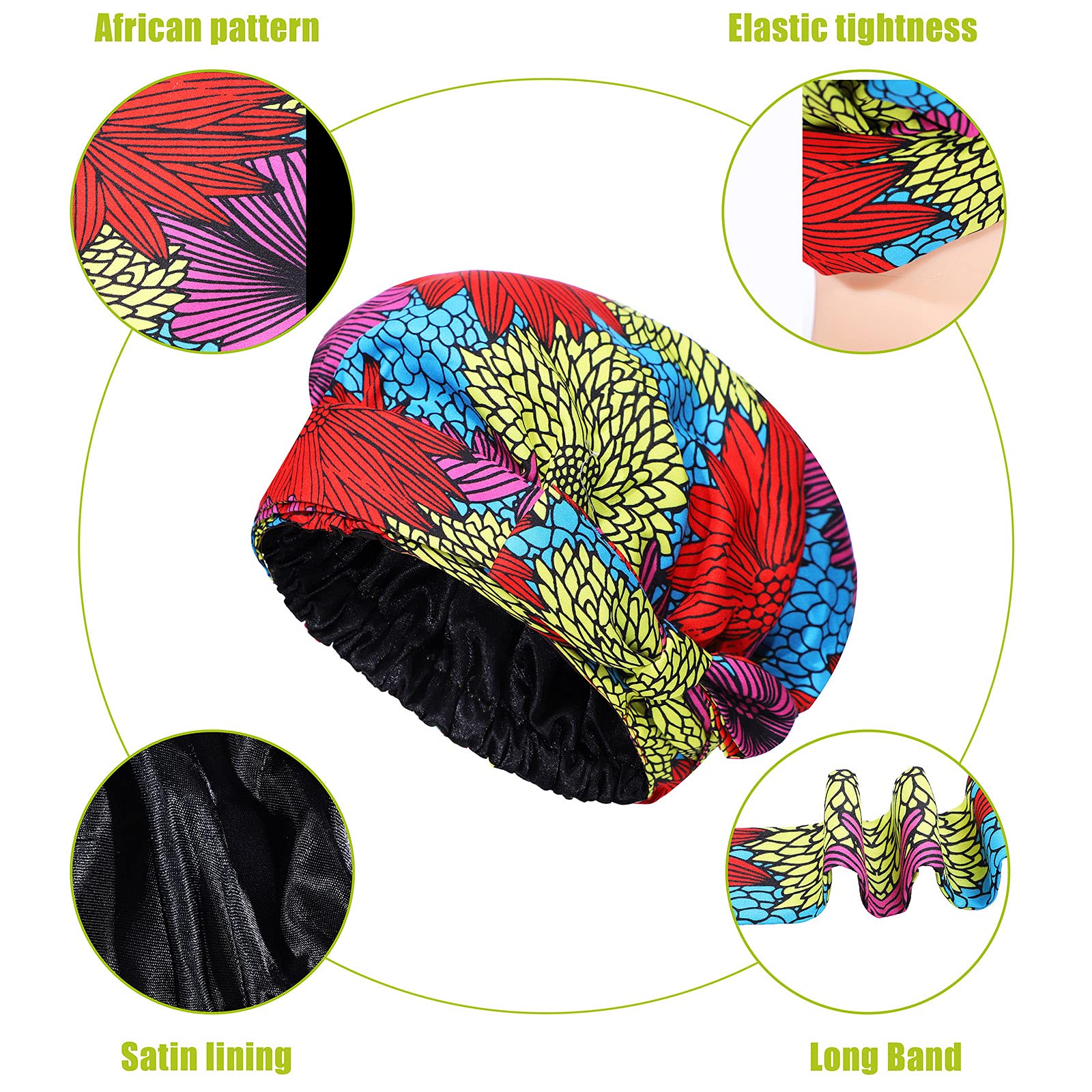 Kids Satijn Gevoerd Hoofddeksels Krullend Haar Bonnet Voor Slapen Afrikaanse Kinderen Hoofd Sjaal Mutsen Caps Jongen Meisjes Wrap Hoofd