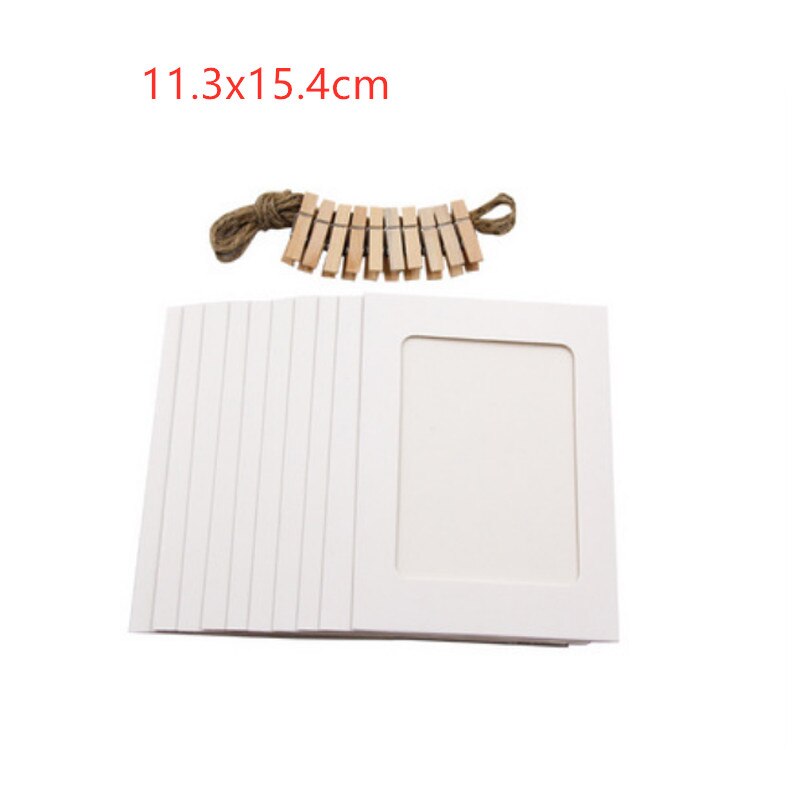 10pcs Photo Frame Picture Wooden Photo Frame Clip Paper Picture Holder Graduation Party Photo Booth Props Wedding Wall Decor: white