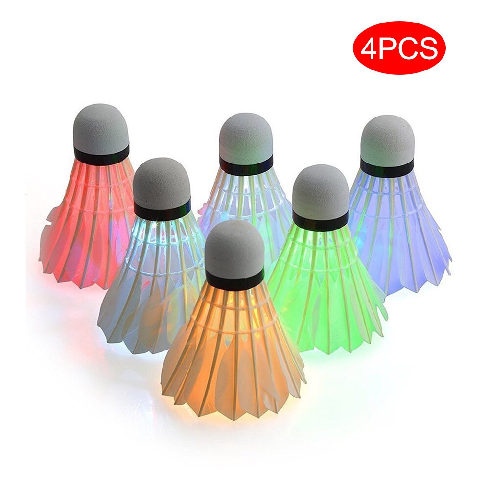 4 Stck LED Badminton Federbälle Beleuchtung Vögelchen Federball glühend Badminton für draussen Sport RW