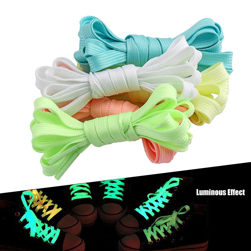 1 paar Lichtgevende Schoenveters voor Kid Sneakers Mannen Vrouwen Sportschoenen Veters Glow In The Dark Night Shoestrings Reflecterende Schoenveters