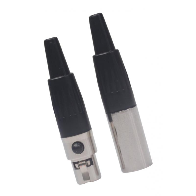 Mini 3 Pin XLR Female Cable Connector For Microphones Black And Sliver