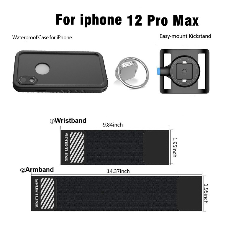 SOKUSIN Sport opaska na rękę opaska na telefon z wodoodporną obudową na telefon iPhone 11 12 Pro Max SE2020 X XS: For iPhone 12PMX