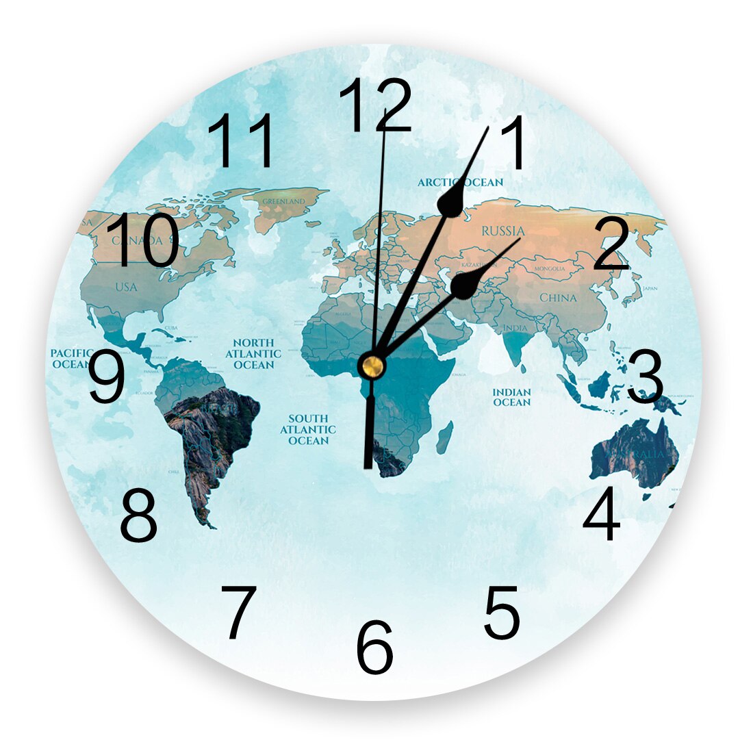 Karte Irland Jahrgang Stil Dublin Atlas Wanduhr Wohnzimmer Schlafzimmer Zauberstab Uhr Stumm Karikatur Wanduhr Hause Dekoration: LXM05518CKAZ1
