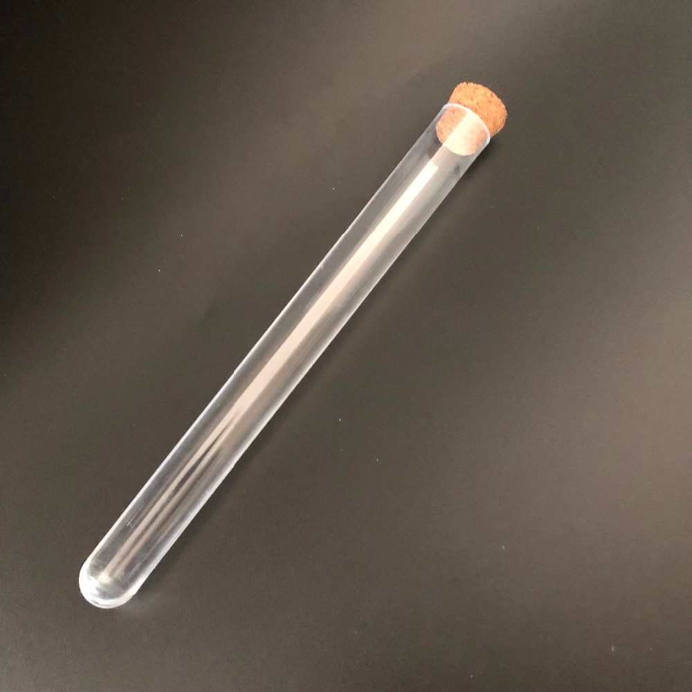 50pcs/Pack 15*150mm ( 5.9*59 in ) Clear Plastic Test Tube with Cork Round Bottom Wedding favours Vial Laboratory