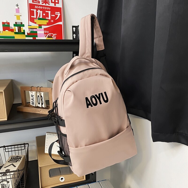 Stilvoller Rucksack für damen, 2022 geräumige schulranzen für paare, einfarbig, schlichte schülerrucksäcke für Teenager, jungen und mädchen: Rosa