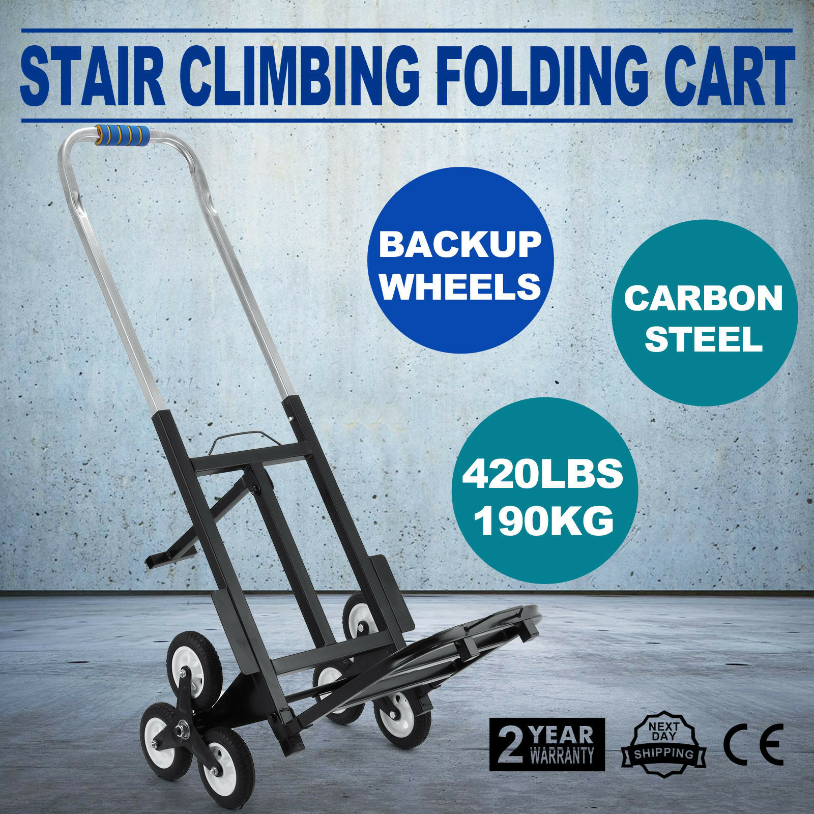 420lb tunga trappor klättring flytta dolly hand lastbil lager apparat vagn