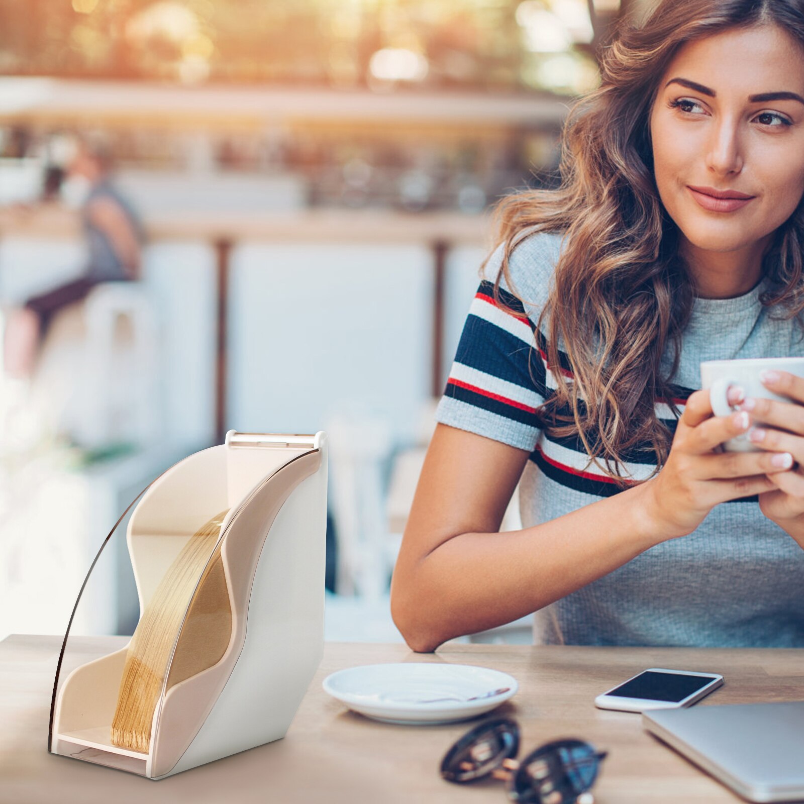 Countertop Coffee Filters Holder Coffee Filtering Paper Container Filter Paper Container