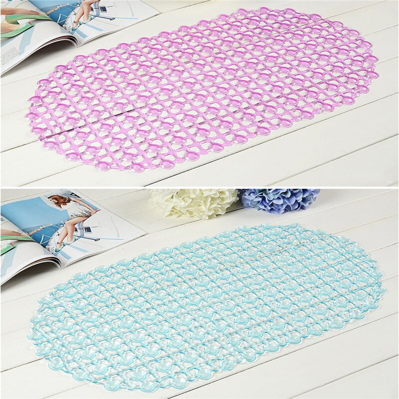 Tapis de bain ovale uni en PVC | 67x37cm