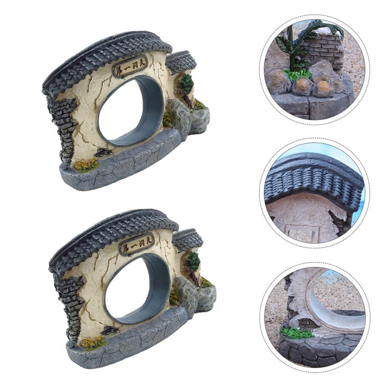 2pcs Aquarium Decors Fish Tank Landscape Ornaments for Aquarium Fish Tank Water