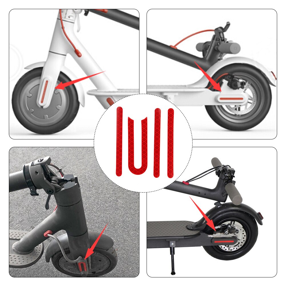 Elektrische Scooter Rear Fender + Spatbord Beugel + Voorste Haak + Schroeven + Reflecterende Sticker Set Vervanging Spatbord Onderdelen Accessoires