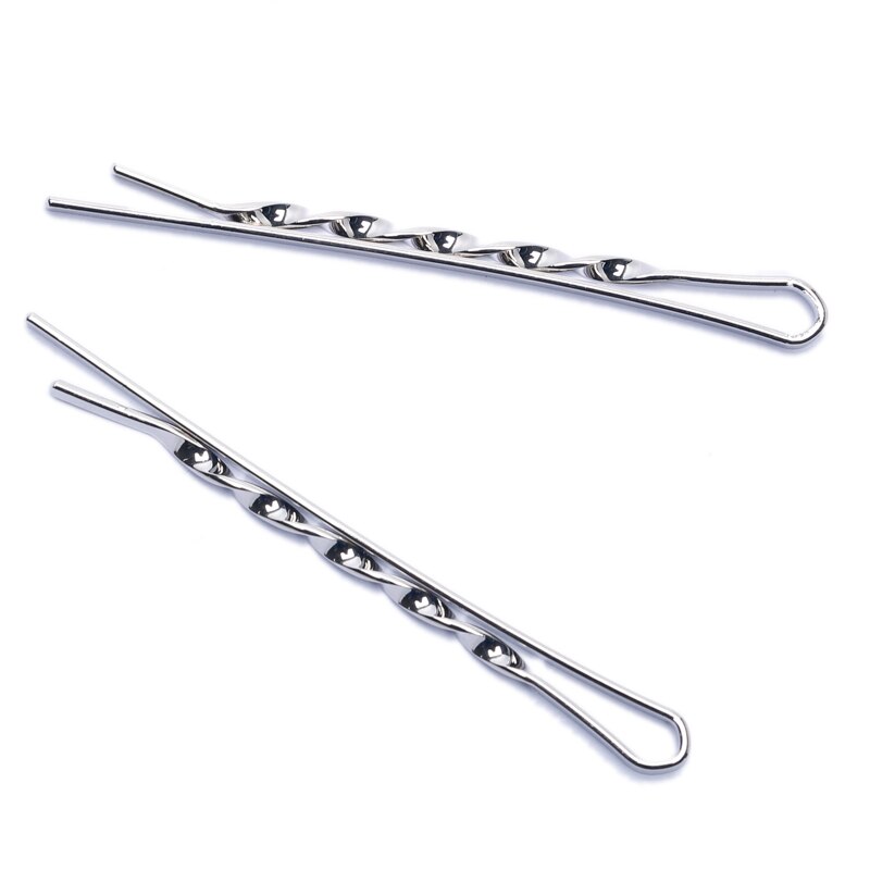 20pcs 55mm Copper Hairpins For Women Hair Clip Lady Bobby Pins Invisible Wave Hairgrip Barrette Hairclip Hair Clips Accessories: Rhodium