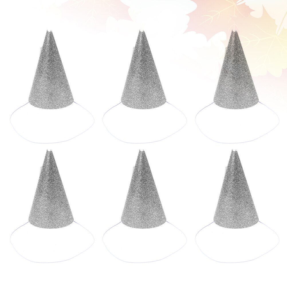12pcs Glittering Birthday Hats Party Crown Hats Prince and Party Decoration with Strap (Golden): Silver