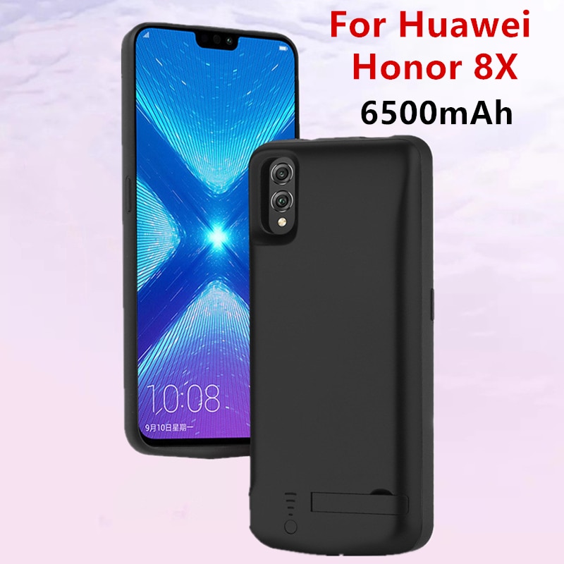 Battery Power Cases For Huawei Honor 8X Battery Charger Cover 6500mAh Portable External Stand Power Bank Battery Charging Cases