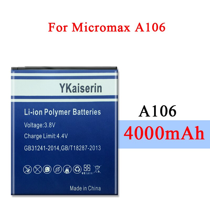 Neue 4000mAh Batterie Für Micromax Q340 A114 A92 A106 A115 A116 A117 A210 S9101 Q338 S9111 Telefon batteria Batterij