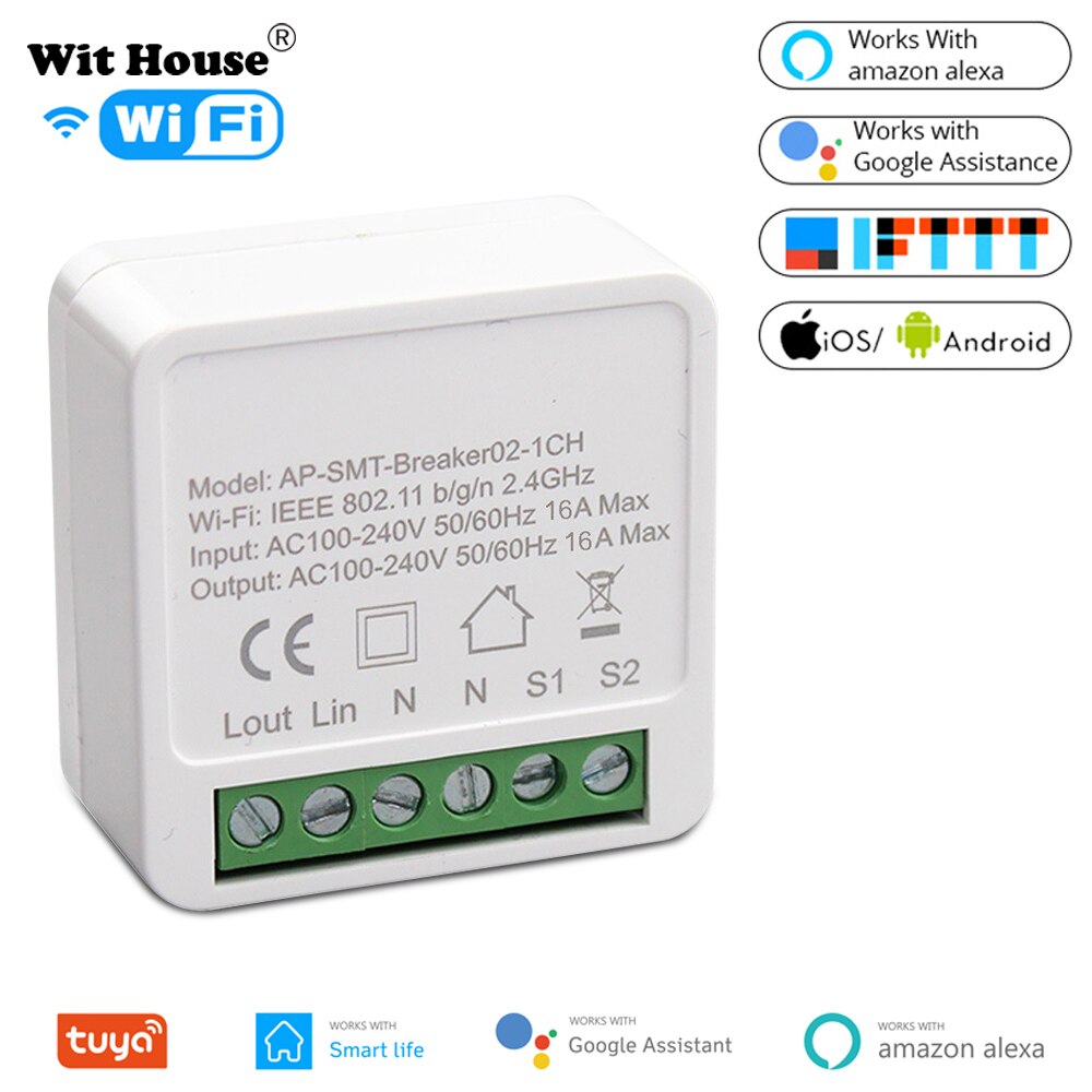 10/16A Mini Smart Wifi Diy Switch Ondersteuning 2 Manier Controle Smart Home Automation Module Werkt Met Alexa Google thuis Slimme Leven App