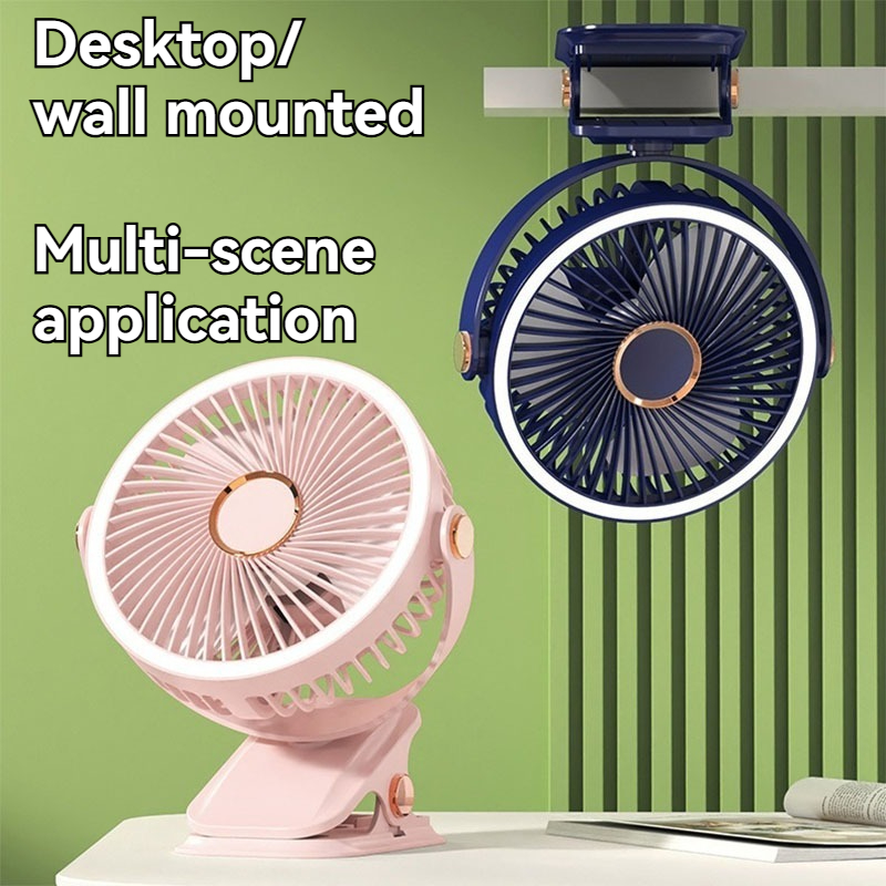 ventilador de luz nocturna, ventilador con Clip para dormitorio de estudiantes, escritorio de oficina, carga USB para exteriores, ventilador de techo pequeño de mano