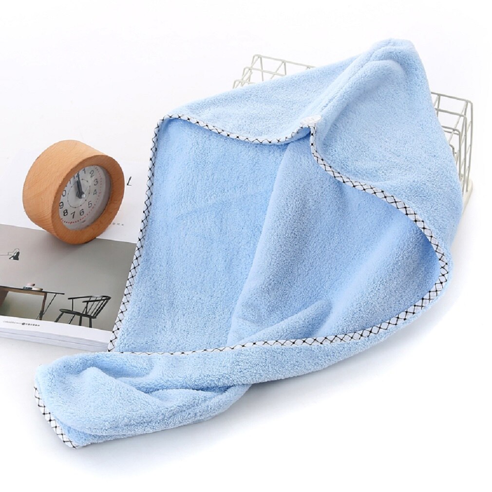 Microfiber Towel Quick Dry Hair Magic Drying Turban Wrap Hat Cap Spa Bathing Hair Drying Towel: Blue