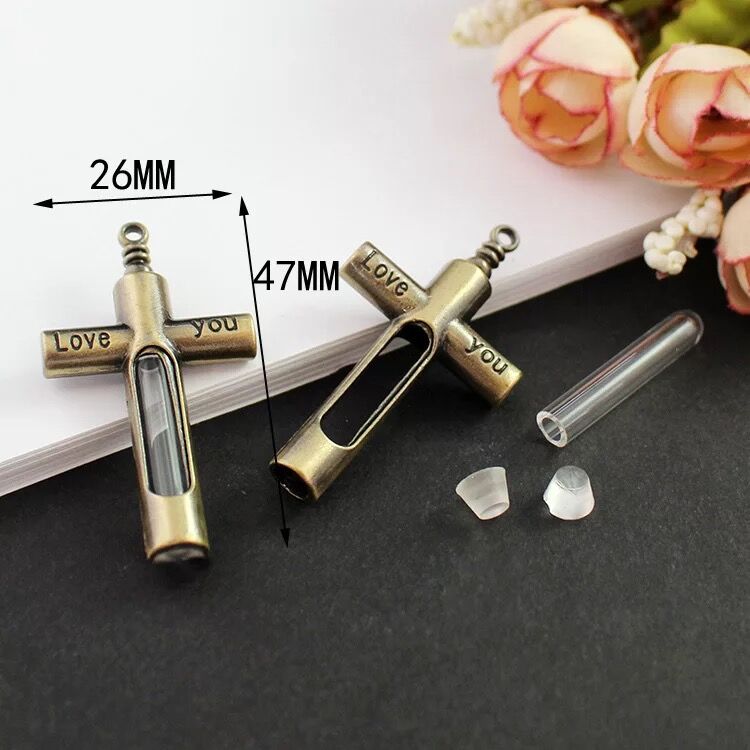 5 stücke Glas Fläschchen Anhänger Medaillon parfüm öl flasche Reize Kupfer Container wünschen Flasche Charme Name Auf Reis Kunst Schmuck: Nein6
