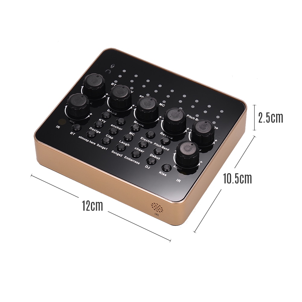 Carte son portable rechargeable en direct, changeur de voix, carte son intégrée, multiples effets sonores, connexion bt avec télécommande