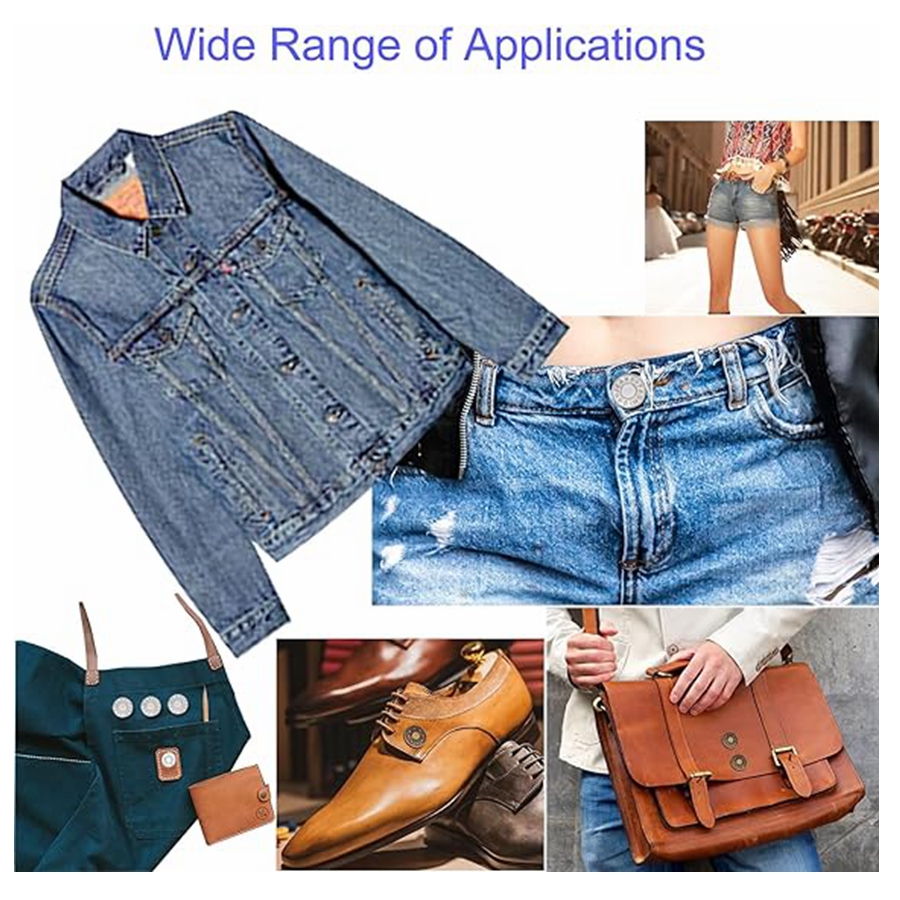 5-delige drukknoop metalen knoppen jeans taille knoppen perfecte pasvorm aanpassen zelf gratis nagel twist geen naad naaien knoppen