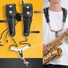 Saxofoon Riem Leer Dubbele Schouder Sax Draagriem Verstelbare Voor Tenor Alto Saxs Voor Saxofonist Studenten Saxofoon Band