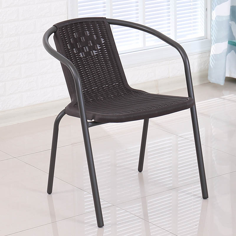 Single Armchair PE Rattan Chair Household Dining Chair Sofa Chair Office Chair Conference Chair Balcony Table and Chair: Brown