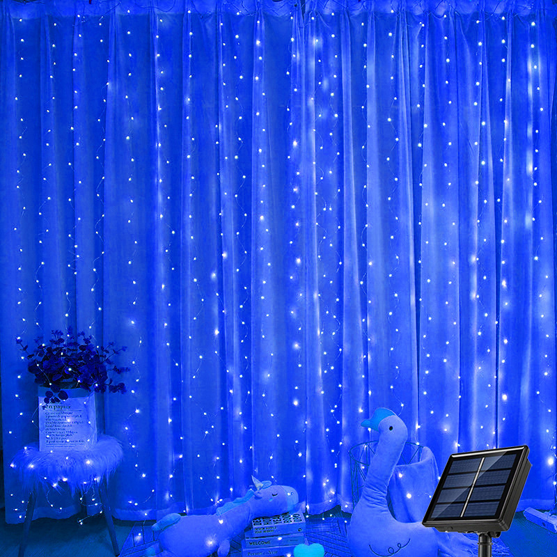 Solar-Vorhang-Licht für den Außenbereich, wasserdicht, Solar-Fee-Girlande, Lichterkette für Garten, Hof, Pavillon, Hochzeit, Party, Urlaubsdekoration: orange / 6-10W