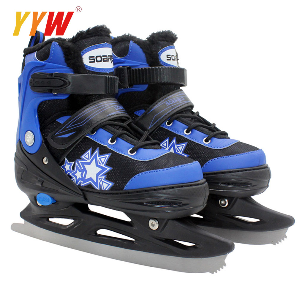 Patines de hielo ajustables para niños y adultos, zapatos de cuchillo de hockey sobre hielo, zapatos cálidos de hockey sobre hielo, patinaje de velocidad, Patin